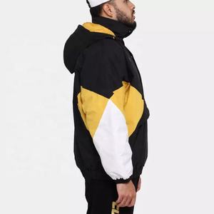 Chaqueta de lluvia con logotipo personalizado para hombre, cortavientos de poliéster tejido de bloque de color, nuevo diseño - Product Image 6