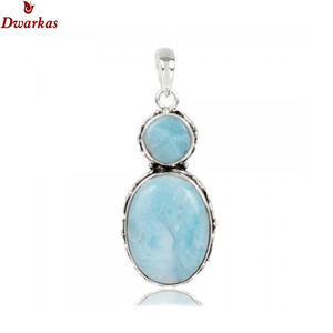 Collier en argent sterling 925 de haute qualité avec pierre de larimar sertie dans un cadre élégant, cadeau élégant pour femmes/unisexe, fabrication artisanale, fournisseur en gros - Product Image 2