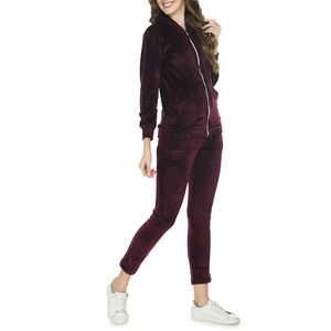 Ensemble 2 pièces en velours pour femmes OEM, pantalon de jogging en coton personnalisé, sweat-shirt, survêtement d'hiver, sweat à capuche pour filles, survêtement en velours - Product Image 4