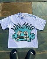 T-shirt graphique pour homme, 100% coton, 350 g/m², tricoté, respirant, coupe oversize, épaules tombantes, séchage rapide, qualité supérieure