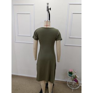 Vestido Midi de Viscosa con Rayas y Hombros Descubiertos de Manga Corta para Mujer, Estilo Casual en Línea A, de Jane's - Product Image 6