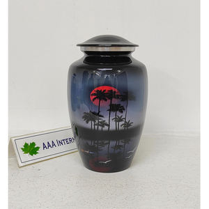 Calidad superlativa Precio bajo Diseño elegante Suministros funerarios Urnas de recuerdo de cremación de aluminio para adultos disponibles con logotipo - Product Image 1