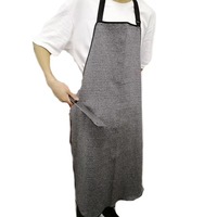 Apron Keamanan Bib Anti-Potong Anti-Tusuk Bahan HHPE Tanpa Lengan Untuk Kebersihan Dapur Kekuatan Tinggi Warna Abu-abu