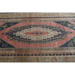 Alfombra Turca Vintage de 5x9,5 pies, Alfombra Grande, Alfombra de Lana Azul - Product Image 5