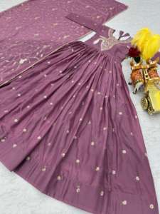 2025 Anarkali estilo Georgette vestido pesado 3mm secuencia bordado de longitud completa étnico vestido largo Dupatta para ocasiones de fiesta de verano - Product Image 3