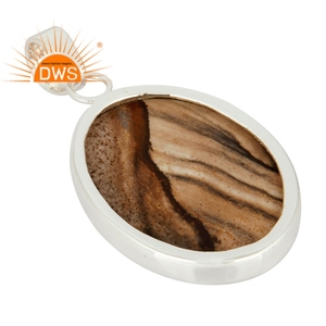 Nueva llegada 925 plata esterlina imagen natural jaspe piedra preciosa joyería personalizada para mujeres regalo para ella - Product Image 3