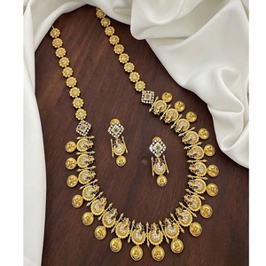 Classic Premium Quality <b>Gold</b> Plated Jewelry <b>Set</b> Necklace <b>Set</b> With <b>Earrings</b> for Women's Weddings Parties Engagements - Product Image 1