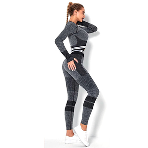 Customized Women's Solid Plus Size Sportswear Yoga Suit Leggings Sets with Belt Waterproof Fitness Gym Wear and OEM Logo - Product Image 2