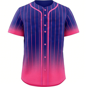 Bouton de sublimation personnalisé maillot de baseball hommes respirant polyester uniforme broderie impression vierge maillot de softball vente - Product Image 6