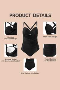 Traje de baño de una pieza con ajuste personalizado, fabricante OEM de Pakistán, duradero, elegante y perfecto para fiestas en la piscina y moda turística - Product Image 5