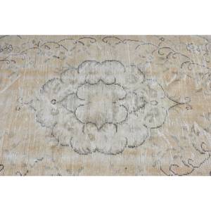 พรมสีเบจสไตล์ตุรกีวินเทจขนาด3.8x7.7ฟุตผ้าขนสัตว์ลาเท็กซ์การเย็บปะติดปะต่อกันสี่เหลี่ยมผืนผ้าพื้นที่ขนาดใหญ่สำหรับห้องโถงห้องพรม - Product Image 5