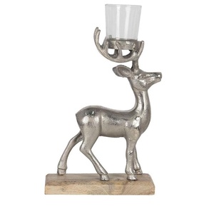Pièce maîtresse élégante de décoration de table en métal avec renne avec finition dorée pour les salles à manger de Noël, les salons et les fêtes de fin d'année - Product Image 3