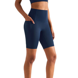 Shorts de yoga solides à séchage rapide pour femmes, confortables, anti-rétrécissement, respirants, extensibles dans les quatre sens, taille haute, légers, logo personnalisé - Product Image 4