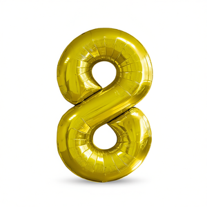 Globo de fiesta Party Love Numero Gold N8 80cm Bolsa de 12 piezas - Product Image 2