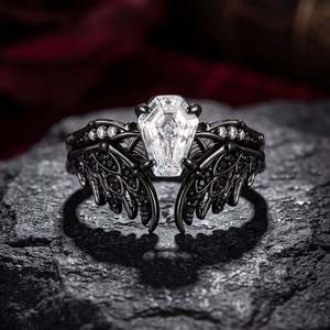 ชุดแหวนปีกขนนกโกธิค Jeulia - เครื่องประดับแฟชั่น - Product Image 1