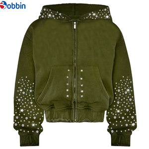 Sudadera con Capucha de Algodón con Pedrería para Hombre, Diseño Moderno, Novedad - Product Image 3