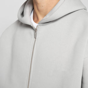 Oem algodón hombres gimnasio sudaderas con cremallera Sudadera con capucha, jersey de cara completa con cremallera, venta al por mayor de impresión personalizada en blanco cremallera completa con capucha - Product Image 3