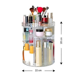 Organisateur cosmétique transparent Myrva 10-20L, conteneur de rangement rotatif pour maquillage, style élégant pour les produits de beauté - Product Image 5