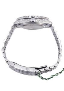 นาฬิกาประดับเพชรทำจากสเตนเลสสตีลสีเงินคุณภาพสูงพร้อมดีไซน์น้ำแข็งเต็มรูปแบบ - Product Image 5