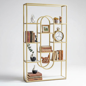 Étagère décorative KINO II 100x30x180cm avec structure en fer, motif géométrique pour salon - KTB68107 - Product Image 1