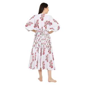 Boho Chic Pure Cotton Maxi <b>Dress</b> Elegant Bohemian <b>Elastic</b> Waist Soft Breathable Sustainable Clothing Perfect Gift for Her XS for - Product Image 3