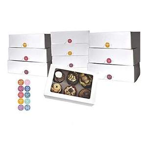 Paquete de 10 Cajas de Cartón para Cupcakes, Autoarmables, con 6 Compartimentos, Mantienen la Forma Vertical - Product Image 1