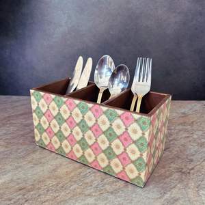 Soporte para Cucharas de Madera Multifuncional de Tres Niveles, Diseño Clásico Artesanal, con Revestimiento Protector Resistente al Agua - Product Image 6