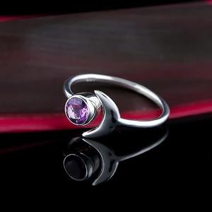 Bague améthyste en argent sterling massif 925 faite à la main couleur bleu naturel bijoux estampillés à la main pour les mariages et les fêtes - Product Image 4