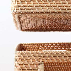 Circular <b>Wicker</b> <b>Basket</b> <b>with</b> <b>Lid</b> Handmade Eco-Friendly Storage Natural Rattan Modern Multifunction Artex Green Earth Made Hanoi - Product Image 6