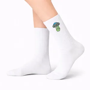 Colorful Sports <b>Socks</b> with Embroidered UFO and Bow Design Breathable and <b>Warm</b> One Size Fits All for Winter Use - Product Image 1