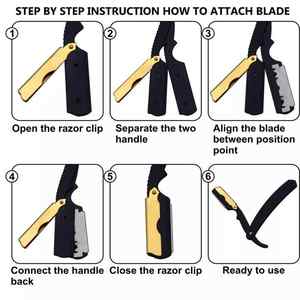 Maquinilla de afeitar recta de peluquero para hombre, maquinilla de afeitar de acero inoxidable de calidad superior de un solo borde - Product Image 6