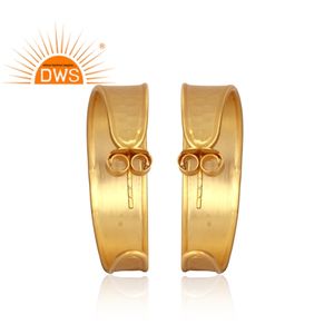 Último diseño hecho a mano 18K chapado en oro aro pendiente Demi joyería fina fabricante para las mujeres - Product Image 4