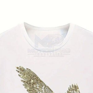 T-shirt pour homme en coton 100% de qualité supérieure, décontracté, avec strass, tissu écologique et respirant, idéal pour un usage quotidien - Product Image 3