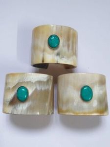 <b>Hot</b> Sale Women's Fashion Bracelet High Quality Buffalo horn with brass Cuff Bangle New Best designs <b>stone</b> bangle BY HF CRAFTS - Product Image 5