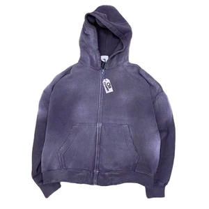 High Quality Vintage style Applique Rhinestone Complex Design <b>Hoodie</b> zipper Sun Fade <b>Hoodie</b> 100% Cotton Heavyweight <b>Hoodie</b> - Product Image 3