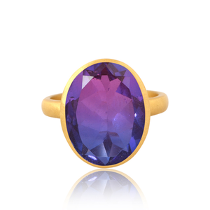 Bio Tourmaline Doublet Quartz Gemstone Bezel <b>Set</b> <b>Ring</b> Manufacturer 18k Gold plated Fashion Brass <b>Ring</b> Jewelry - Product Image 4