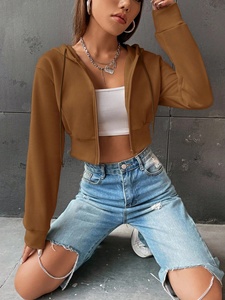 Sudadera con Capucha para Mujer, Tejida en Algodón 100%, con Pedrería, Personalizable, Estilo Urbano, Cierre Frontal, Ecológica - Product Image 5