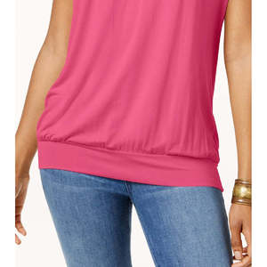 T-Shirt Blouson da Donna Taglia XX-Large della Collezione JM, in Tessuto Traspirante di Poliestere Lavorato a Maglia, Colore Rosso - Product Image 3