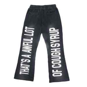 Pantalon de survêtement unisexe en coton plat et respirant avec impression d'écran personnalisée pour l'automne et l'hiver - Product Image 1