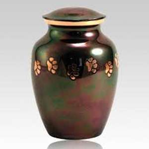 โกศสัตว์เลี้ยงทำจากทองเหลืองแท้ ขัดเงาสีทอง ลายรอยเท้าสัตว์เลี้ยง พร้อมสลักลายรอยเท้า สำหรับเก็บอัฐิ - Product Image 4