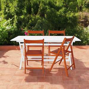 WELL HOME FURNITURE & DECORATION Paquete de 4 Sillas de Jardín BAS con Acabado Naranja en Madera de Haya - Product Image 3