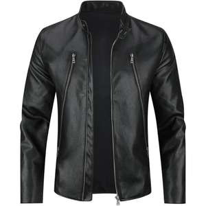 Veste de course unisexe en cuir de veau noir, doublure en toile, imperméable, coupe-vent, style décontracté d'hiver, fabriqué en Inde - Product Image 4