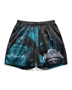 Double Couche Sublimation Plain 100% Polyester Street Wear Sets Sports Short Inseam Gym Blank Basketball Custom Mesh Men's Shorts - Product Image 4