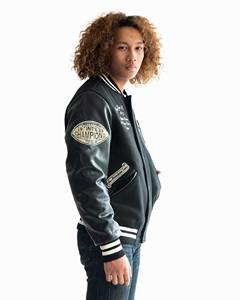 Fabricant de veste de baseball veste universitaire pour hommes nouvelle mode serviette en cuir de haute qualité broderie personnalisée décontractée noir letterman - Product Image 6