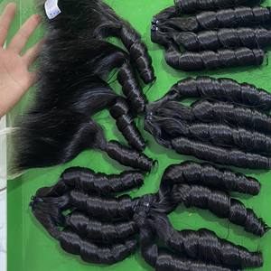 Vietnamien vierge Fumi trame humaine cheveux 100% Super Double dessiné avec prix de gros Extensions de cheveux génie trame - Product Image 5