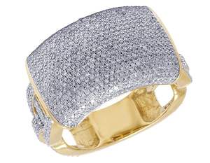 9.00 Carat Hip Hop Plaqué Or Jaune VVS Moissanite Diamant Coupe Ronde Glacé Bague de Fête pour Homme en Argent Sterling 925 - Product Image 5