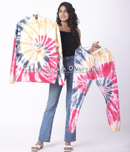 ชุด2 & 4ชิ้นมัดย้อมสำหรับผู้หญิงที่เก๋ไก๋และสบายชุดฤดูร้อนเสื้อและกางเกงขาสั้นมีสไตล์สำหรับการพักผ่อนพักผ่อนและออกนอกบ้านลำลอง - Product Image 2