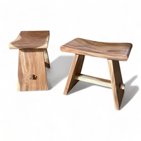 Tabouret en bois de Suar massif, table d'appoint rustique, tabouret de salle de bain fait main, mobilier pour hôtel et complexe hôtelier, fabrication sur mesure OEM ODM