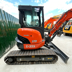 Mini-excavatrice hydraulique Kubota U35 5S d'occasion, 3,5 tonnes, fabriquée au Japon, en bon état, à Shanghai pour travaux de construction. - Product Image 2