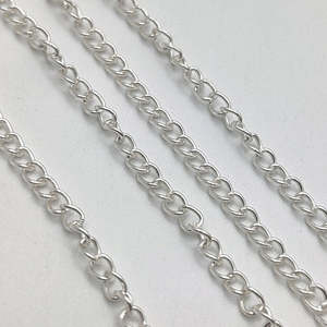 โซ่ต่อแบบแบนขนาด 2.53 มม. สำหรับทำเครื่องประดับ ทอง เงิน และทองชมพู ชุบทองแดง 1 เมตร - Product Image 1